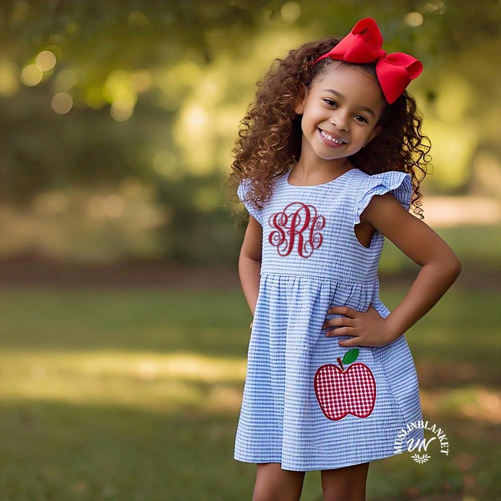 green gingham dress girls Girls Gingham Ruffle Dress, Girls 10 main image 1