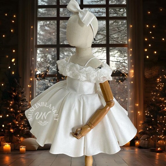 white christmas dresses Clara's Christmas Ruffle Twirl Dress 5/6