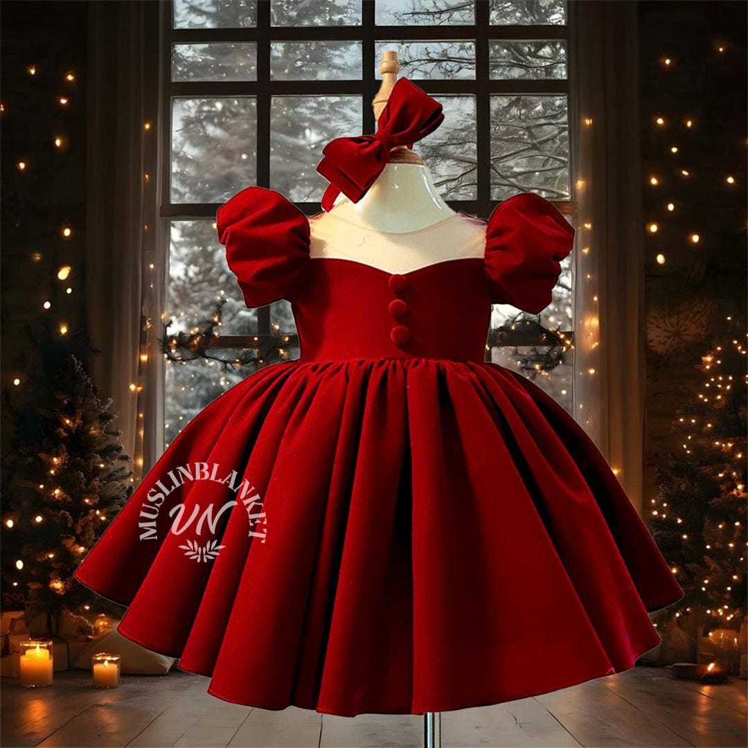 Baby Girl Soft Winter Dress In Velvet Stuff Skin Color main image 0