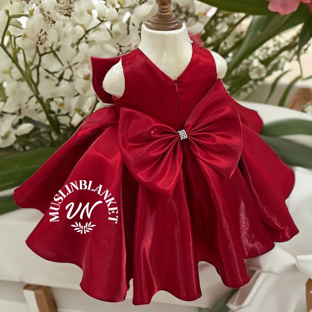 fitted lace wedding dress Layla Red Sequin Bow Dress – Ellaé Lisqué main image 1