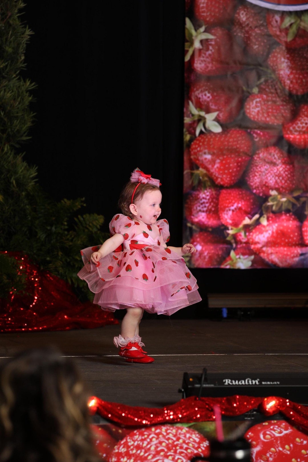 Strawberry Dress Retro Stage Vestidos Rosita Fresita Strawberry