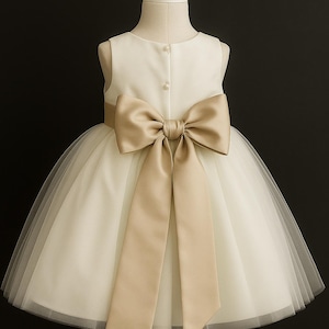 Ivory Lace Flower Girl Dress Wedding Party Holiday Bridesmaid Birthday Tulle Lace Ivory Flower Girl Dress Sage Green Sash Junior Bridesmaid