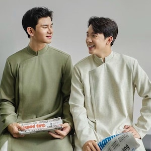 Ao Dai Men S to 2XL With Shoulder Pads , Modernized Vietnam Ao Dai, Lunar New Year, Ao Dai For Dad, Ao Dai Tet Photoshoot, Father&#39;s day Gift