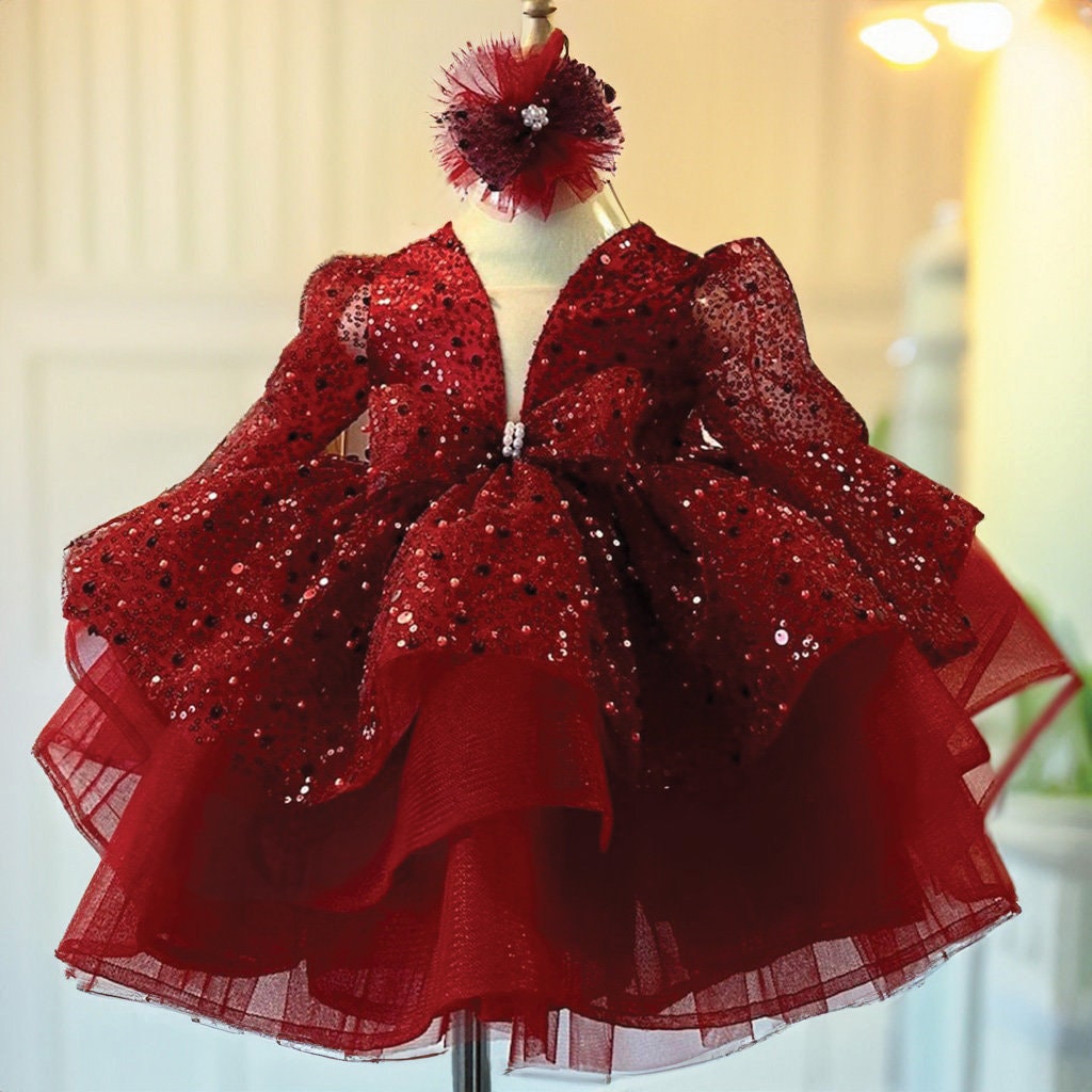 Maroon Puffy Dress Etsy