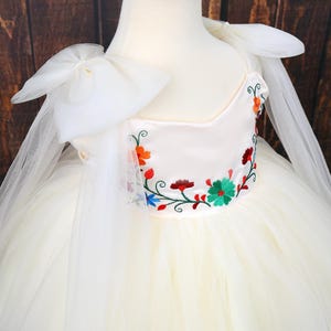 Vestido tutu tradicional mexicano para meninas | Vestido Boho Chanelito bordado | Sessão fotográfica de menina estilo étnico 5 de maio | Primavera Mexicana