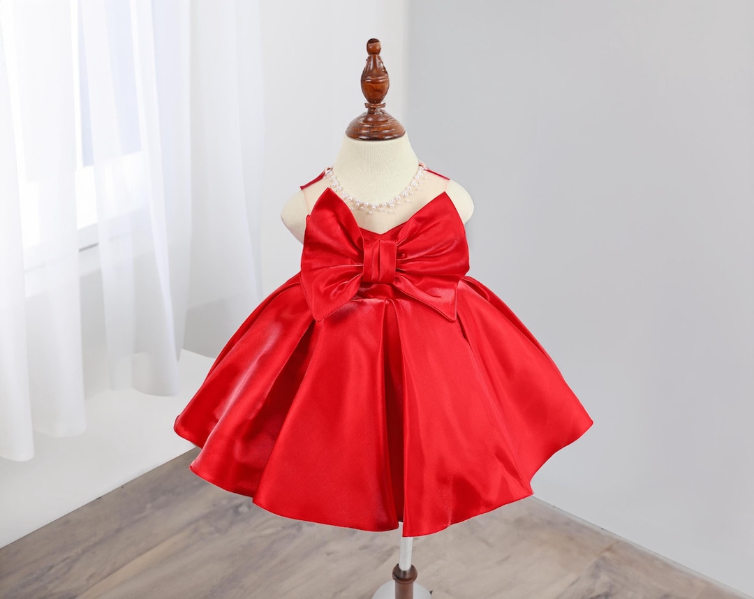 Red Big Bow Dress, Red Christmas Organza Baby Girl Dress, Baby Girl  Christmas Dress, Christmas Party Wear Fluffy Dress Red Tulle Pearl Dress -  Etsy