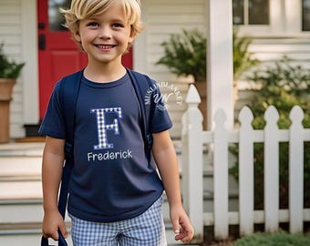 Monogrammed Name Shirt for Babies and Toddlers, Boy Personalized Shirt, Baby Top Monogrammed, Toddler Personalized T-shirt Back to School