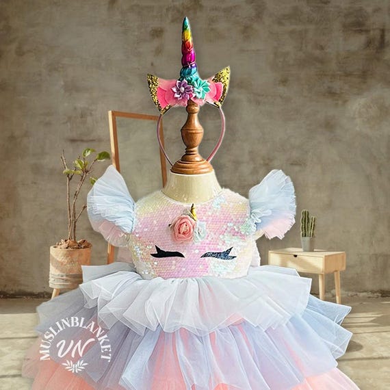 blue dress for baby girl Rainbow Unicorn Dress blue dress for baby girl Rainbow Unicorn Dress