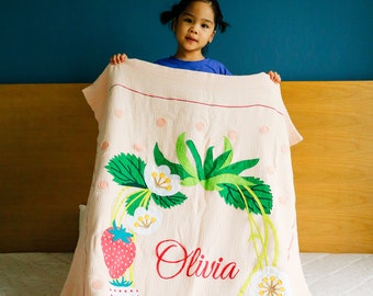 Manta bordada personalizada con nombre de bebé, manta personalizada para bebé, anuncio de bebé, regalo de recién nacido, regalo único para bebé, regalo de baby shower.