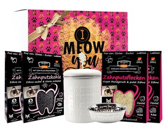 Lucky box set cat cat gift for cat owners for Christmas dental care - also against tartar and inflammation