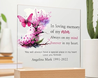 Verlust der Mutter Gedenkgeschenk, Muttertagsgeschenke, Familiengedenkgeschenk, Schwesterverlustgeschenk, Beileidgeschenk, Trauergeschenk Klare Acrylplakette