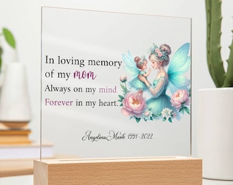 Pérdida de regalos de mamá Regalo conmemorativo Placa acrílica, Regalo personalizado de simpatía de mamá / Regalos de pérdida de madre / Regalo de duelo de mamá / Regalo de pérdida de mamá