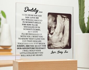 Vierkante acrylplaat cadeau voor eerste keer vader, cadeau nieuwe vader, cadeau daddy, zwangerschapscadeau van hobbel, zwangerschapscadeau, cadeau-ideeën nieuwe vader