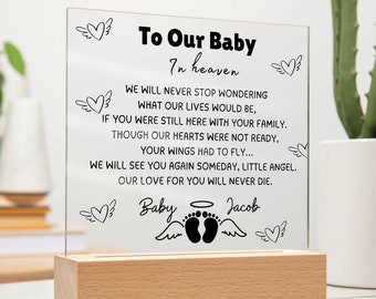 To our Baby Memorial Plaque | Infant Loss Gift | Miscarriage Keepsake | Stillborn Remembrance | Angel Baby in Heaven | Pregnancy Loss Gift