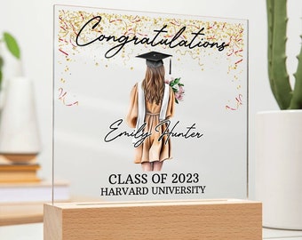 Placa de graduación personalizada / Clase de 2024 Regalo de graduación universitaria / Regalo de graduación personalizado para hija / Recuerdo de graduación de la escuela secundaria