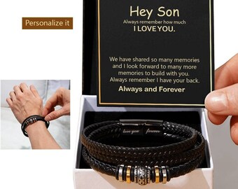 Bracelet pour fils de maman, pour fils le jour de son mariage, cadeau d'anniversaire de fils, cadeau d'anniversaire de fils, cadeau de papa, cadeau fils de parents