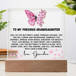 Personalized Granddaughter Gift Acrylic plaque, Christmas Gifts from Grandma to my granddaughter, Birthday gift for her, from grandparents