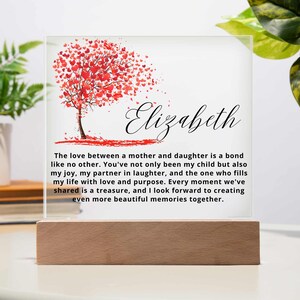 Personalized Mother Daughter LED Acrylic Plaque, Unique Mom Daughter Christmas Gifts, Gifts From Mom Custom Plaque, Daughter Birthday gifts