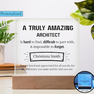 Architect Appreciation Personalized Acrylic Plaque, Gift for Architect, Architecture student Graduation, Architect dad gift, Christmas Gifts