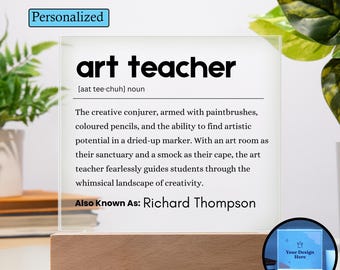Art Teacher Gift Personalized Definition Acrylic Plaque, Christmas Gift for Art Teacher, Teacher Appreciation Gift|Art Teacher Birthday Gift