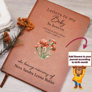 Diario conmemorativo del bebé en el cielo, regalo de recuerdo del bebé, diario de duelo por pérdida de niños, regalo de amigo en duelo, regalo de aborto espontáneo, regalo de pérdida de embarazo