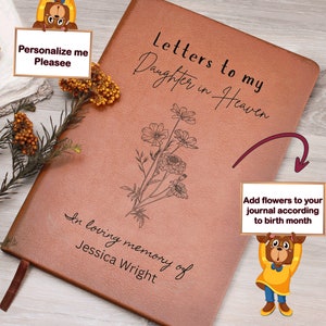 Memorial Journal Hija en el Cielo, Pérdida de Hija, Regalo de Recuerdo, Diario de Duelo, Niño en el Cielo, Regalo de Aborto Espontáneo, Pérdida de bebé