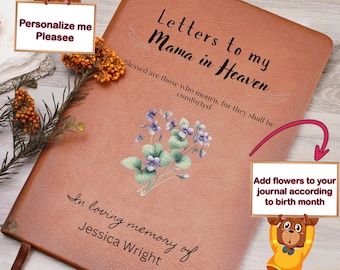 Lettres à ma mère au paradis, journal de deuil, perte d'une mère, journal commémoratif de maman, cadeau du souvenir d'une mère, perte d'une mère, cadeau de sympathie pour une maman