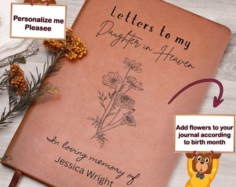 Memorial Journal Daughter in Heaven, Loss of Daughter, Remembrance Gift, Grief Journal, Child in Heaven, Miscarriage Gift, Loss of baby
