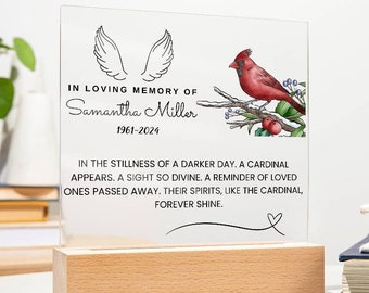 Loss of loved ones In heaven memorial Acrylic plaque In loving memory of gift Condolence sympathy Gifts custom memorial bereavement gift