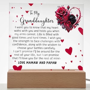 Personalized Granddaughter Plaque, Gift From Grandparents, Granddaughter Birthday Gift, Granddaughter Christmas Gift, Graduation Gift