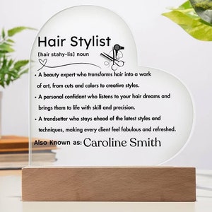 Personalized Hairstylist definition Heart Plaque, Gift for Hair Stylist, Thank You Gift, Appreciation Keepsake, Salon Gift|Hairdresser Charm