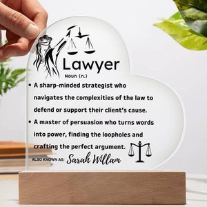 Personalized Lawyer Definition Heart Acrylic Plaque, Gift for Law Student, Lawyer Graduation, Future Lawyer, Law Firm Gifts, Law School Gift