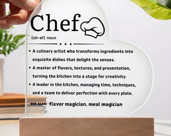 Chef Definition Personalized Heart Plaque, Gift for chef, Birthday gift for Chef, Appreciation Gifts, Chef Christmas gifts, Chef Team gifts
