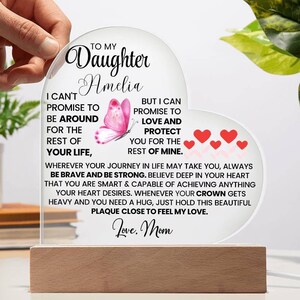 To My Daughter Butterfly Personalized Acrylic Plaque, Daughter Gift from Mom, Daughter Birthday gift, Gift from Dad|Christmas gifts from mom