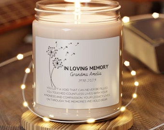 Memorial Candle, Sympathy Gift for Loss of Loved ones, Bereavement Gift, Christmas Remembrance Candle, In loving memory scented Candle Gift