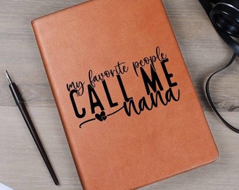 Nana Personalized Vegan Leather Journal, Gift for Nana keepsake Journal, Gift for Grandma from Grandkids, Nana Christmas Gift, Nana Birthday