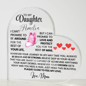 To My Daughter Butterfly Personalized Acrylic Plaque, Daughter Gift from Mom, Daughter Birthday gift, Gift from Dad|Christmas gifts from mom