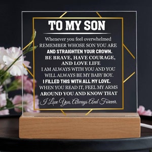 To My Son Acrylic Square Plaque, Personalized Son gift from Dad, Son Birthday Gift, Christmas Gift for Son, Gift from mom, Son Weeding Gifts
