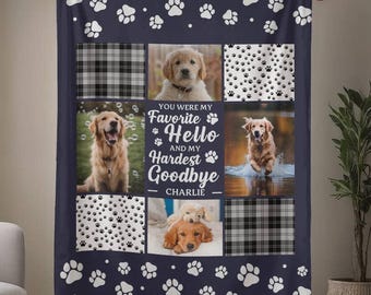 Dog Memorial Personalized Photo Blanket, Dog Remembrance Gift, In Loving Memory of Dog, Pet loss Keepsake, Loss of Dog Gift|Pet loss Blanket
