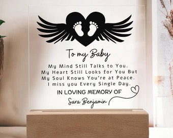 To My Baby Personalized Memorial Plaque | Miscarriage Gift | Grieving Mom Baby Loss Remembrance gift | Child Loss Keepsake | Stillbirth Gift