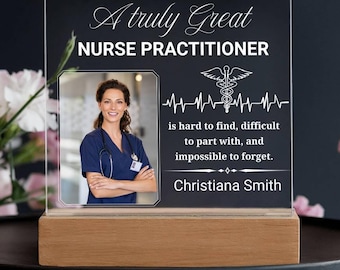 Krankenschwester-Praktiker-Geschenk Personalisierte Acrylplakette mit LED-Basis, EP-Abschlussgeschenk, Wertschätzungsgeschenk