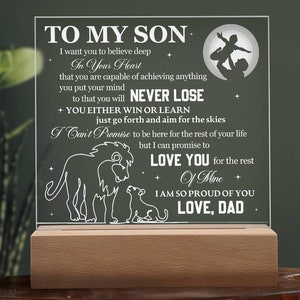 To My Son Acrylic Square Plaque, Personalized Son gift from Dad, Son Birthday Gift, Christmas Gift for Son, Dad to Son, Son Weeding Day Gift