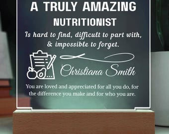 Nutritionist Gift Personalized Plaque, Registered Dietitian, Future Nutritionist, Funny Nutritionist, Nutritionist  Birthday & Thank You