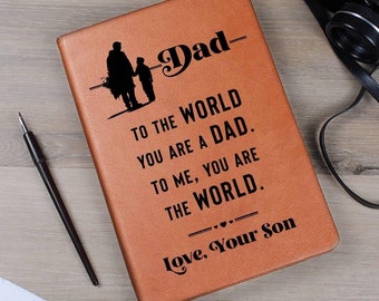 Regalo personalizzato per papà, diario in pelle del figlio, regali di compleanno per papà, regali di Natale significativi per papà, diario dell'eredità del padre