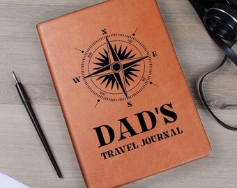 Diario di viaggio per papà, regalo di compleanno per papà, diario personalizzato in pelle vegana, regalo di Natale per papà dalla figlia, diario di escursionismo per papà