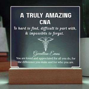 CNA Gift Personalized LED Acrylic Plaque, Gifts for CNA Nurse, Cna Graduates, Cna Nurse Appreciation, Cna Christmas & Cna Graduation Present
