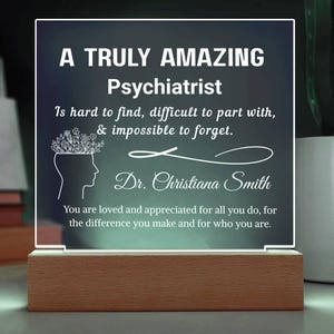 Psychiatrist Gift Personalized Plaque, Gift for Psychiatrist, Psychology Student Grad, New Psychiatrist Gift |Psychiatrist Appreciation
