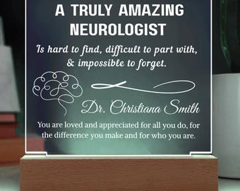 Placa acrílica de regalo para neurólogo, regalos de neurología, regalo para neurólogo, estudiante de neurología, arte de neurología/cumpleaños de neurólogo/graduado de neurología
