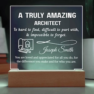 Architect Gift Personalized LED Plaque, Architect Gifts, Architecture Student Graduation, Future Architect|Architect Christmas Birthday Gift