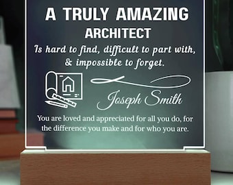 Architect Gift Personalized LED Plaque, Architect Gifts, Architecture Student Graduation, Future Architect|Architect Christmas Birthday Gift